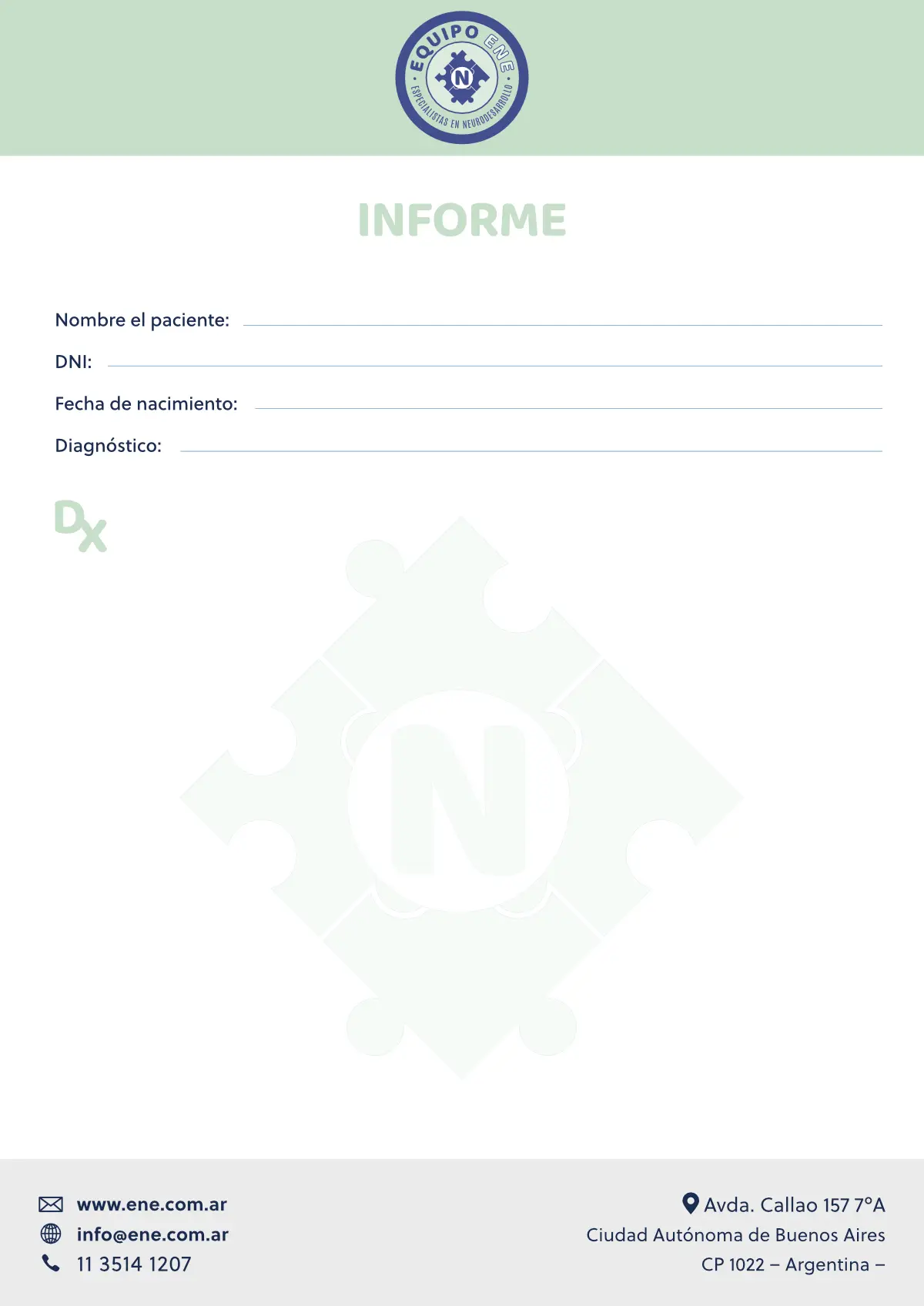 Hoja Informe Equipo ENE