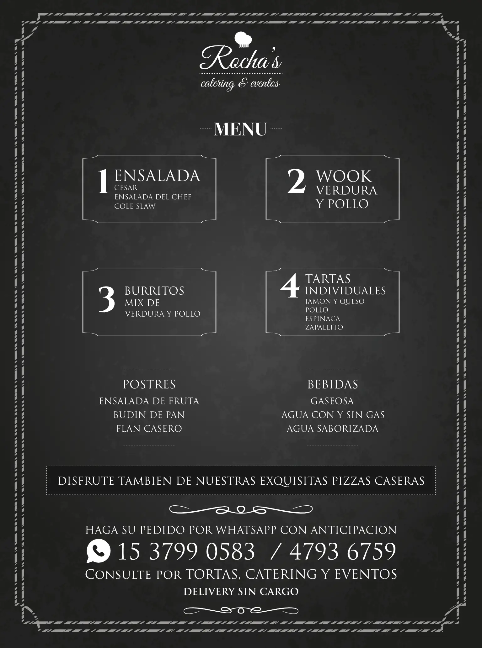 Volante Menú Rocha´s