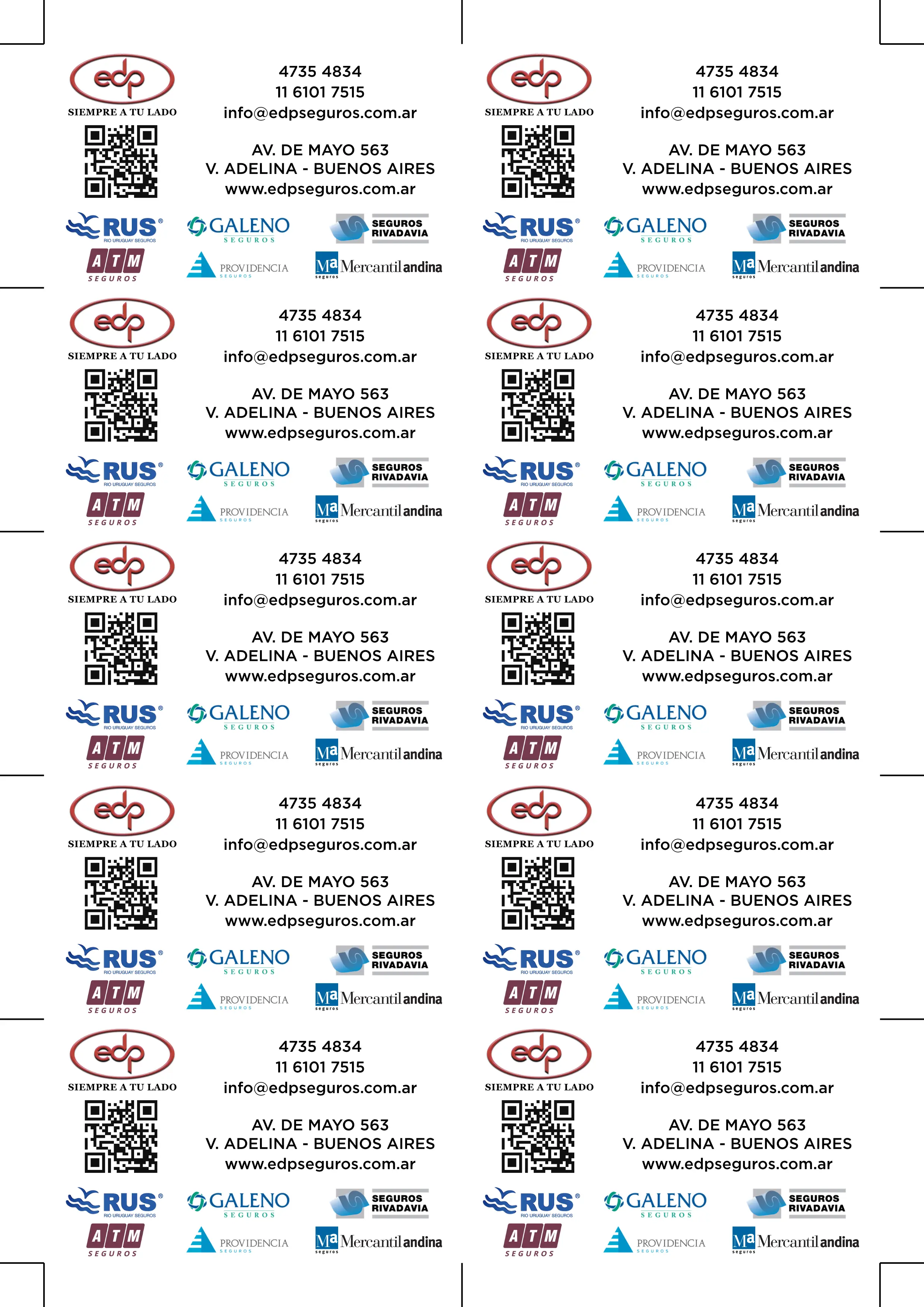 EDP Seguros - dorso blanca